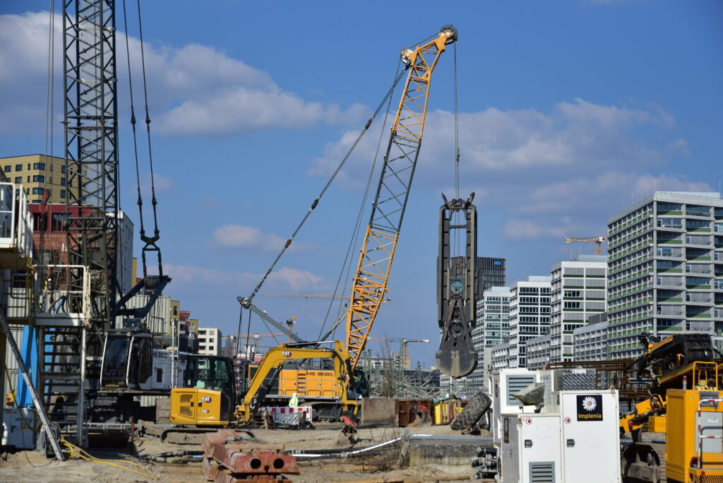 Gesamtbild der Baustelle E56 am Berliner Hauptbahnhof.