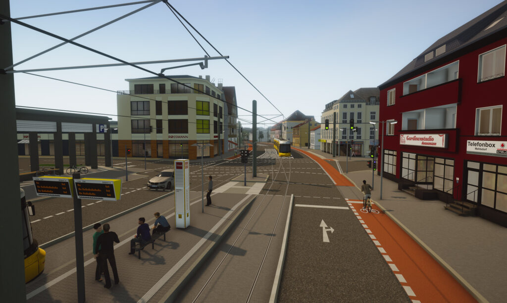 Rendering Straßenbahnstrecke Mahlsdorf.