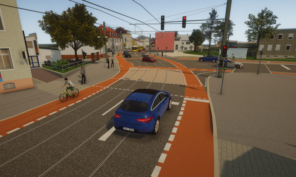 Rendering Straßenbahnstrecke Mahlsdorf.